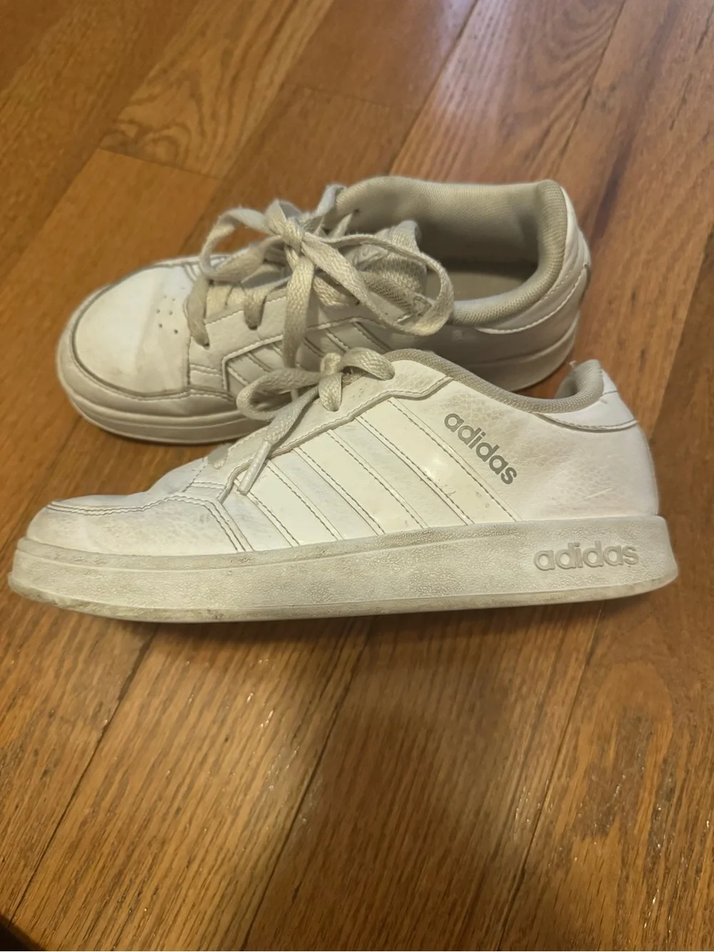 Girls White Adidas Tennis Shoes Size 2